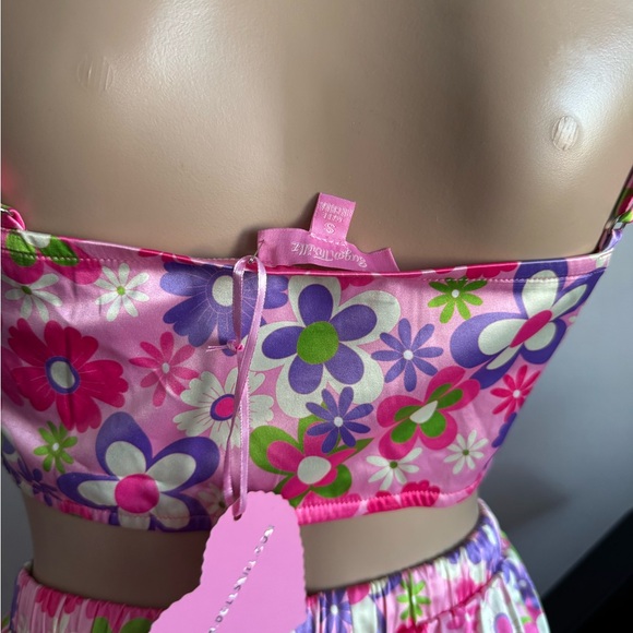 Sugar Thrillz Pink Floral Sheer Set - Picture 6 of 10